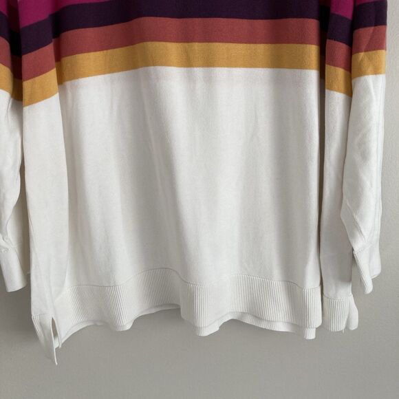 Lands End Womens Plus Rainbow Striped Sweater Size 3X Cotton Classic Preppy - Picture 5 of 11